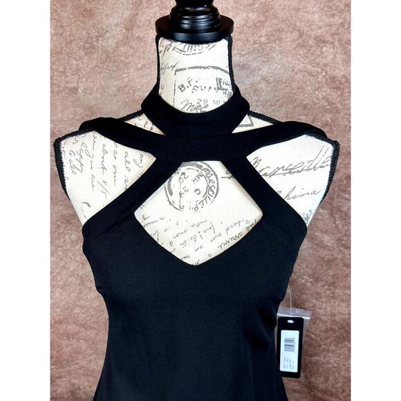 Bebe Halter Neck Bodycon Midi Dress - Black - size S - Picture 3 of 15